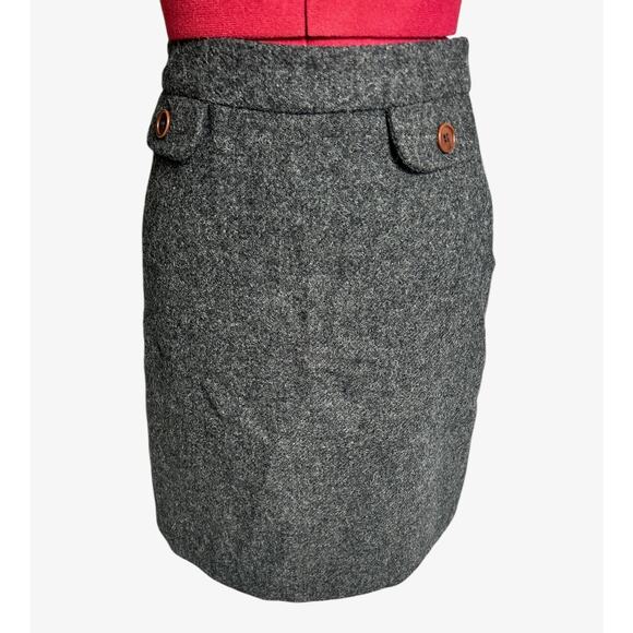 Boden Women’s Size 10 L 100% Wool Grey Fully Lined Knee Length Academia Skirt - Picture 1 of 6